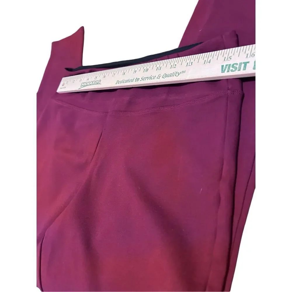 Peace & Pearls Burgundy Women’s Size XL Slip On Activewear Casual Pants